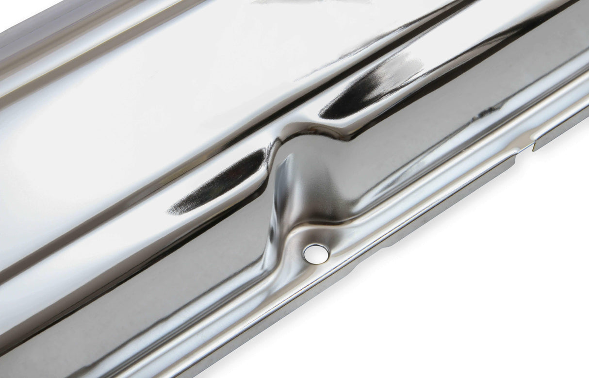 Mr. Gasket chrome valve covers with baffle Ford steel 9413