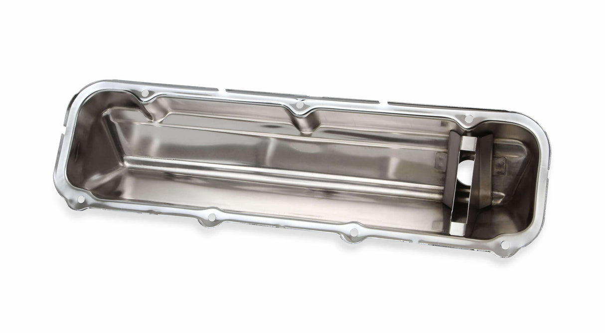Mr. Gasket chrome valve covers with baffle Ford steel 9413