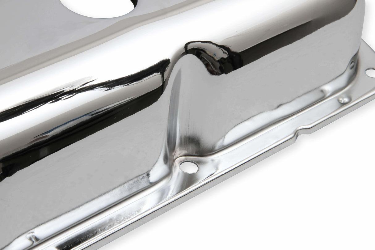 Mr. Gasket chrome valve covers without baffle steel 9422