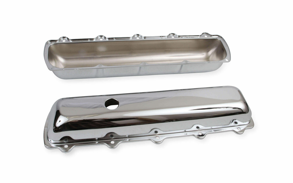 Mr. Gasket chrome valve covers without baffle steel 9422