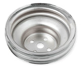 Mr. Gasket chrome water pump pulley double groove Ford black steel 8831