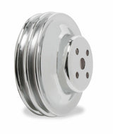 Mr. Gasket chrome water pump pulley double groove Ford black steel 8831