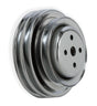 Mr. Gasket chrome water pump pulley triple groove Ford black steel 8829