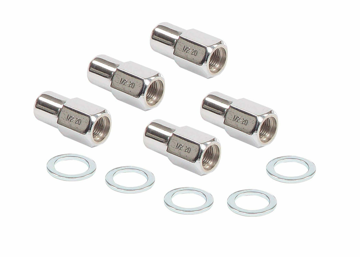Mr. Gasket competition open end style lug nuts set of 5 chrome steel 4301G
