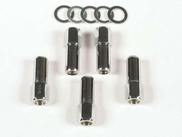 Mr. Gasket competition open end style lug nuts set of 5 chrome steel 4303G