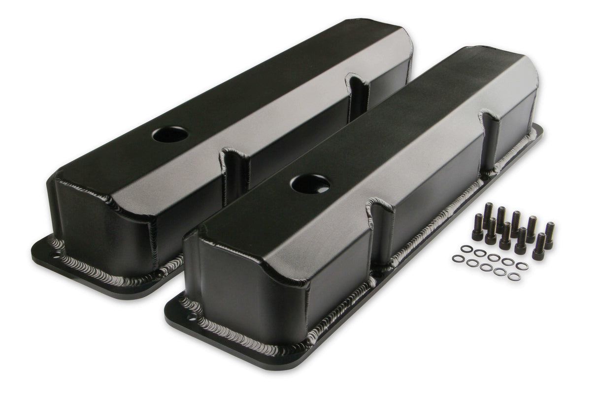 Mr. Gasket fabricated aluminum valve covers black finish 6876BG Ford 2493