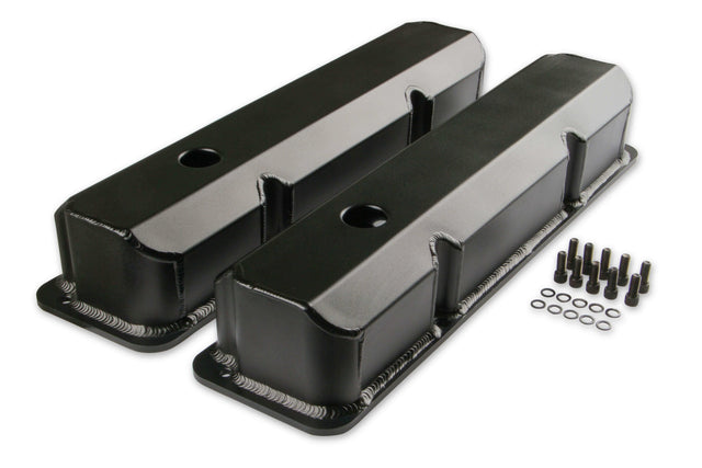 Mr. Gasket fabricated aluminum valve covers black finish 6876BG Ford 2493