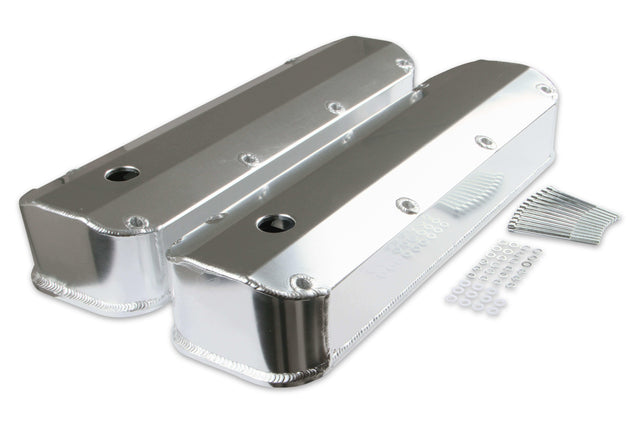 Mr. Gasket fabricated aluminum valve covers silver finish black 6860G