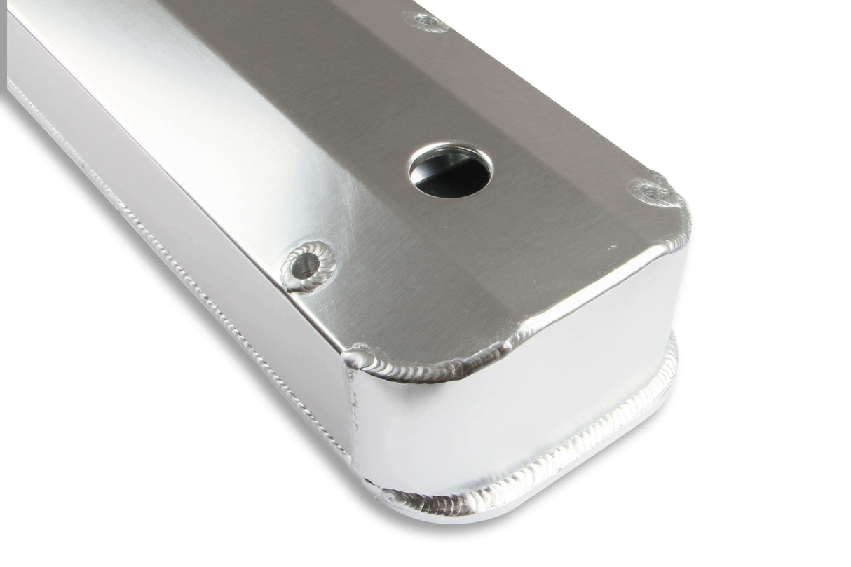 Mr. Gasket fabricated aluminum valve covers silver finish black 6860G