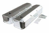 Mr. Gasket fabricated aluminum valve covers silver finish Ford black 6874G