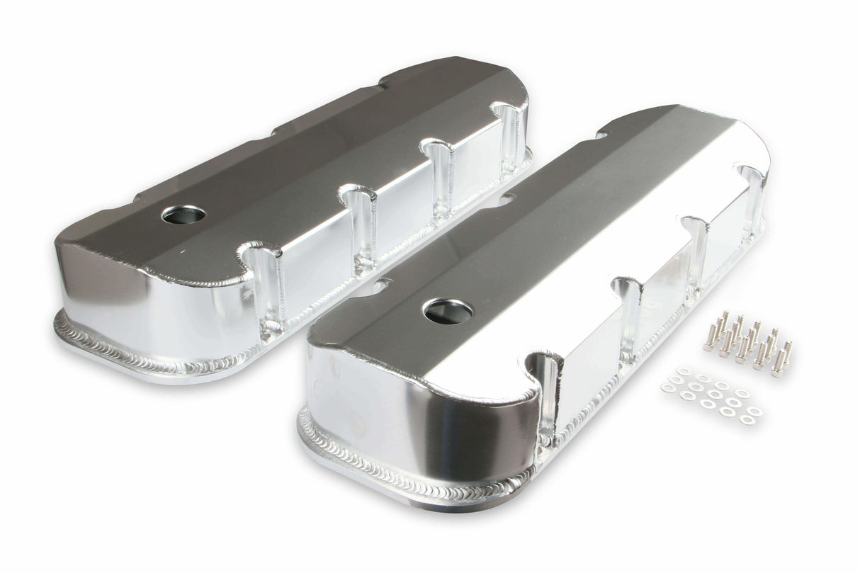 Mr. Gasket fabricated aluminum valve covers with breather holes short bolt BBC Ford Chevy 6830G