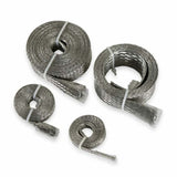 Mr. Gasket flex braid hose sleeve kit silver aluminum steel 8092