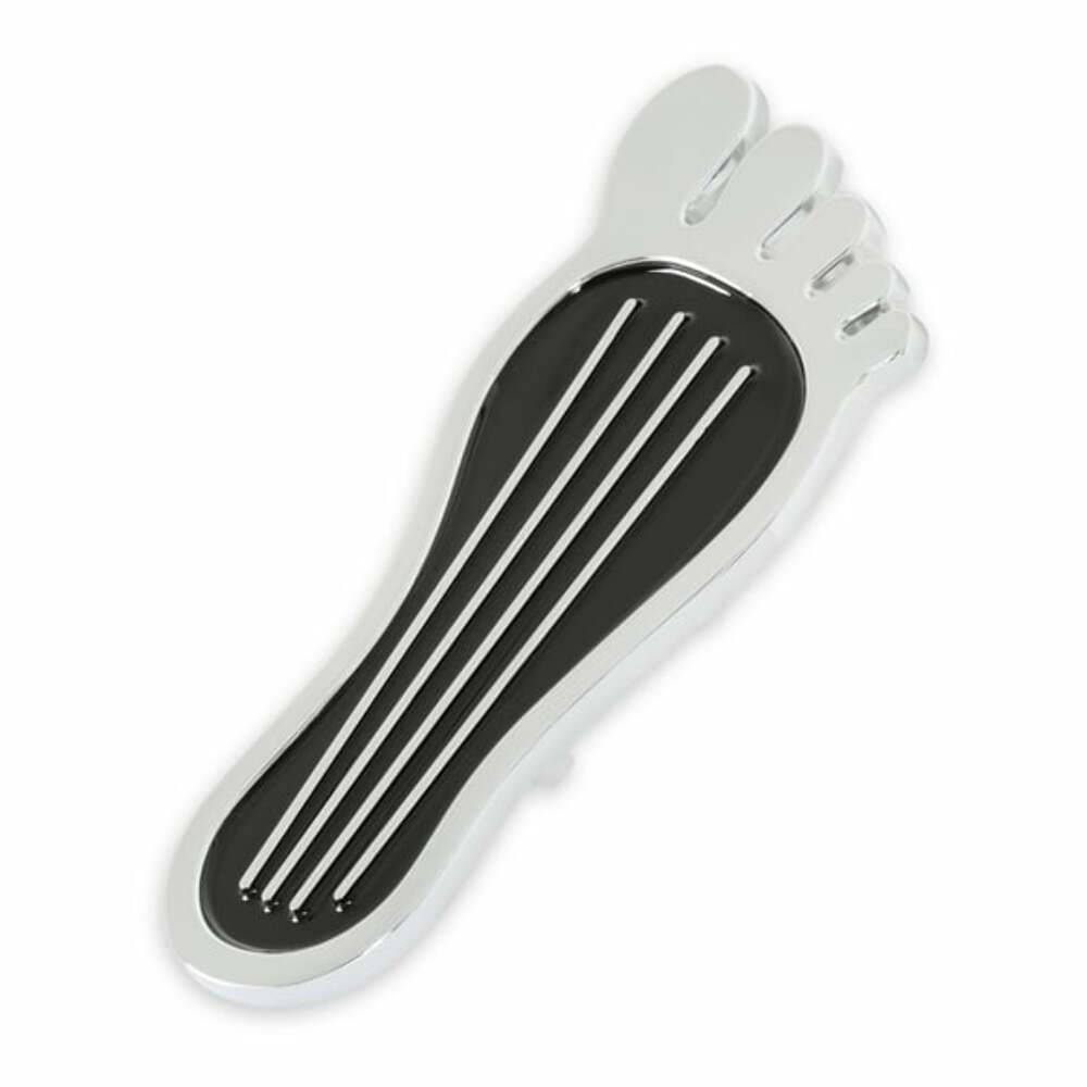 Mr. Gasket foot print gas pedal pad aluminum chrome and painted black trim 9645