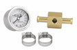 Mr. Gasket fuel block with 0 15 PSI liquid filled fuel pressure gauge 1-1/2 inch diameter black aluminum 1564