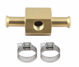 Mr. Gasket fuel block with 0 15 PSI liquid filled fuel pressure gauge 1-1/2 inch diameter black aluminum 1564