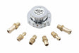 Mr. Gasket fuel pressure regulator ; 1 6 PSI returnless chrome for gasoline carburetor 2-1/4 inch diameter aluminum 9710