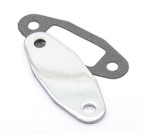 Mr. Gasket fuel pump block off plate chrome Ford steel 1517