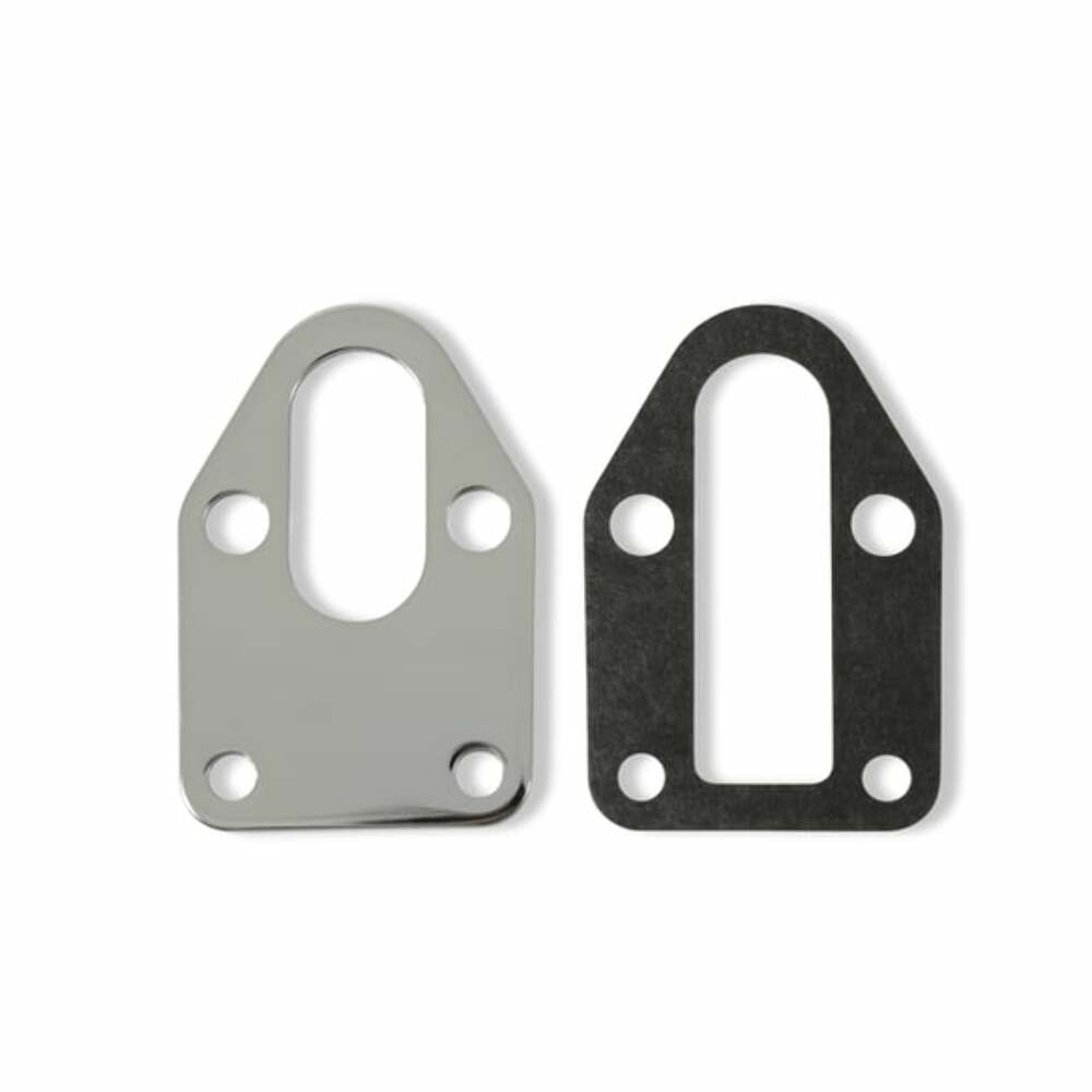 Mr. Gasket fuel pump mounting plate chrome Chevy 1514