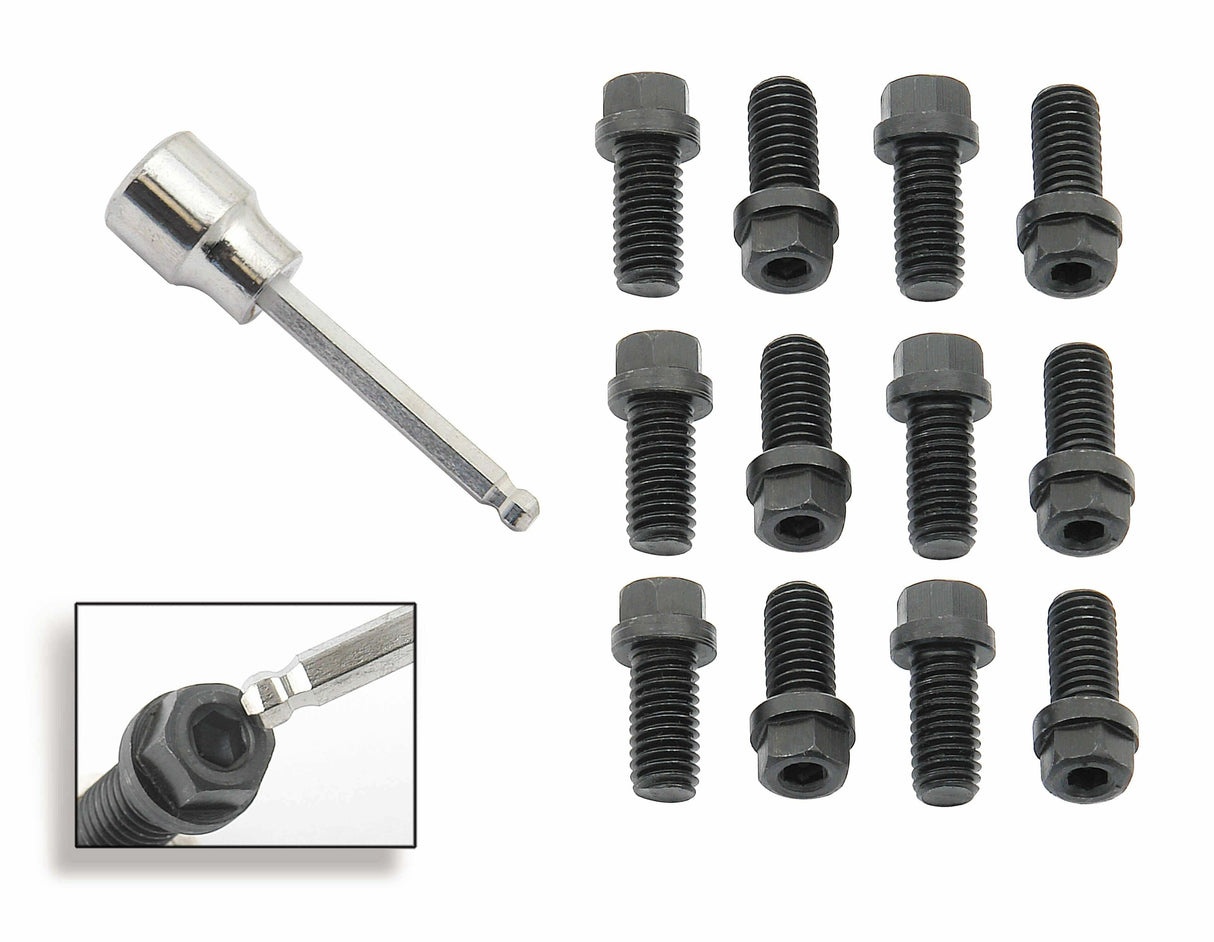 t Mr. Gasket Header Bolts - 3/8-16 x 3/4 Inch Hex & Socket Head -Black Oxide 3420G Mr. Gasket