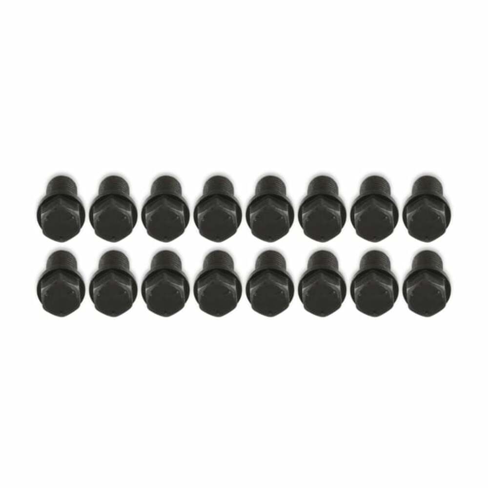 Mr. Gasket header bolts 3/8 16 x 3/4 inch hex head set of 16 black steel 919G