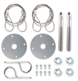 Mr. Gasket hood or deck pin kit competition with lanyards chrome steel 1616
