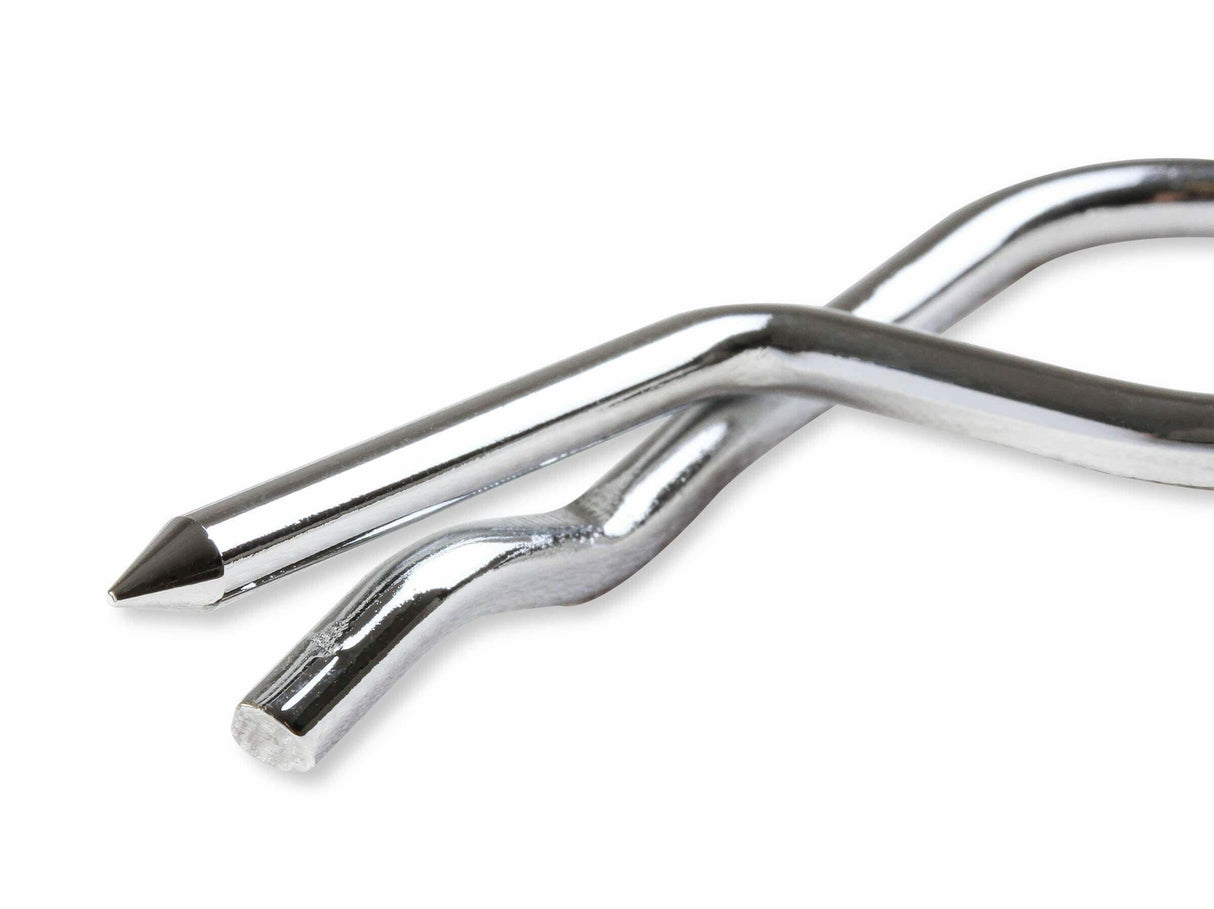 Mr. Gasket hood or deck pin kit competition with lanyards chrome steel 1616