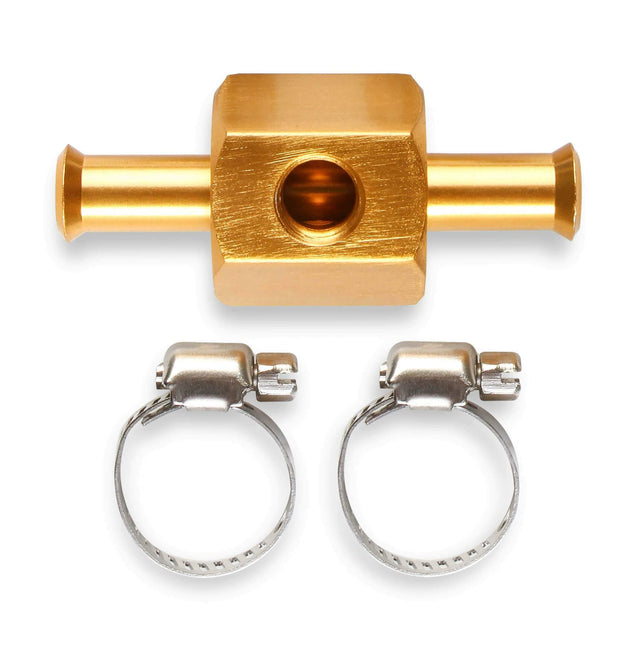 Mr. Gasket in line fuel pressure gauge adapter aluminum 2975