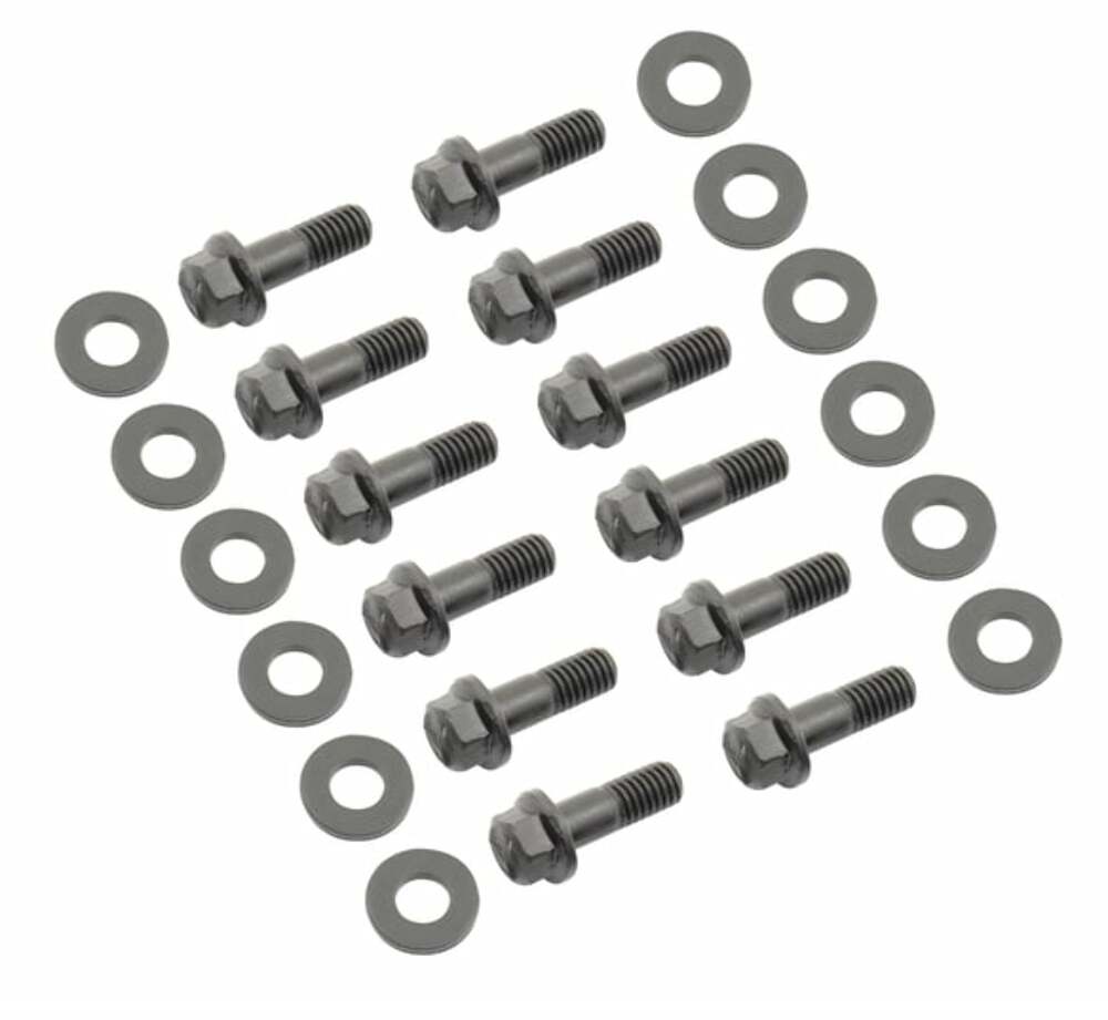 Mr. Gasket intake manifold bolt set super flanged head 6080MRG Chevy black aluminum 2493