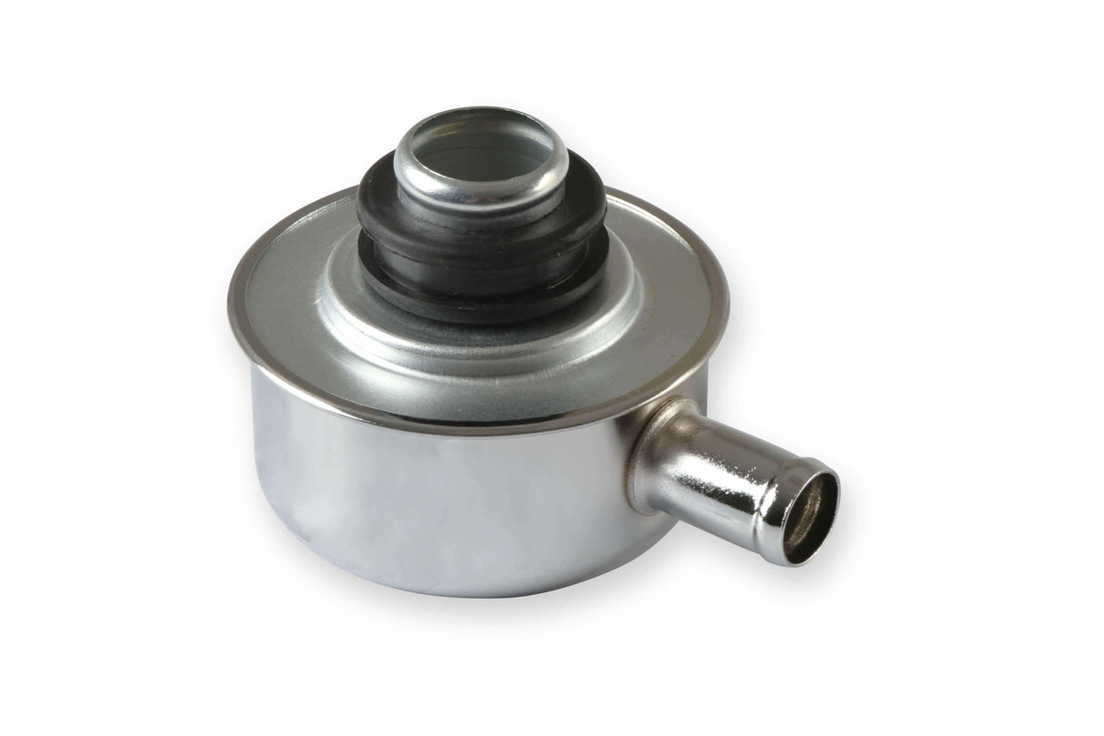 Mr. Gasket logo push in chrome valve cover breathers steel