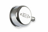 Mr. Gasket logo push in chrome valve cover breathers steel