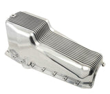 Mr. Gasket oil pan finned polished aluminum SBC Chevy 5415