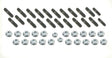 Mr. Gasket oil pan stud kit Chevy black zinc steel 6316