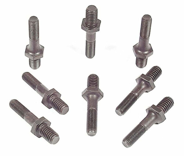Mr. Gasket rocker arm studs competition 3/8 inch Chevy black steel 1075