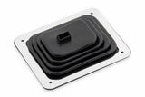 Mr. Gasket shifter boot small 3 1/2 inch X 4 1/2 inch chrome black rubber 9648