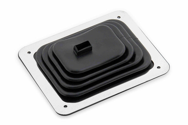 Mr. Gasket shifter boot small 3 1/2 inch X 4 1/2 inch chrome black rubber 9648