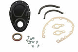 Mr. Gasket timing cover kit flat black small block Chevy 4590BP SBC steel 2493
