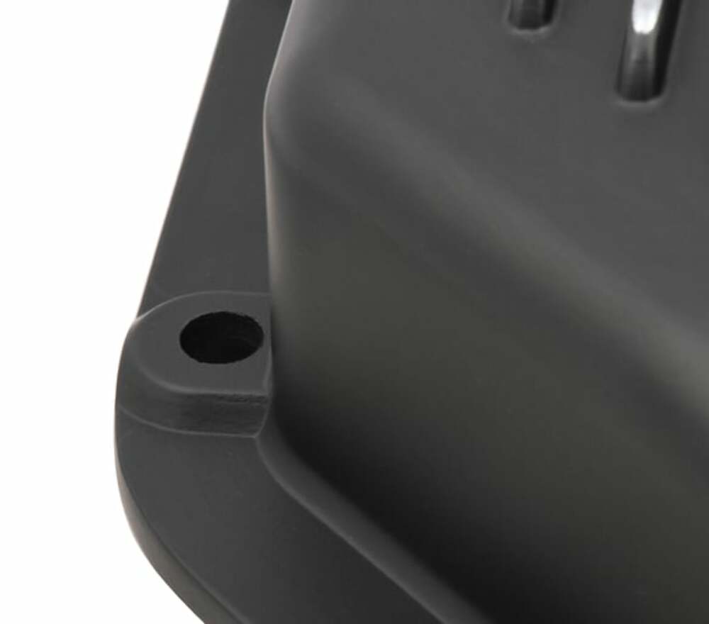 Mr. Gasket transmission oil pan black aluminum 9795BMRG Chevy steel 2493