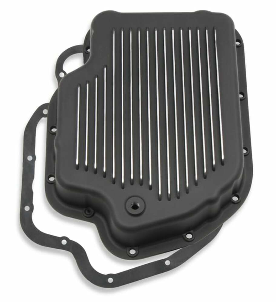 Mr. Gasket transmission oil pan black aluminum 9796BMRG Chevy steel 2493