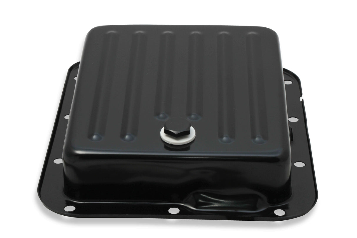 Mr. Gasket transmission oil pan black steel 9755BMRG Ford aluminum 2493