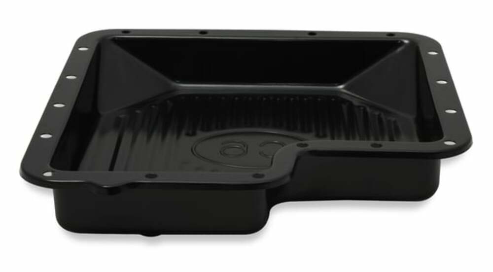 Mr. Gasket transmission oil pan black steel 9756BMRG Ford aluminum 2493