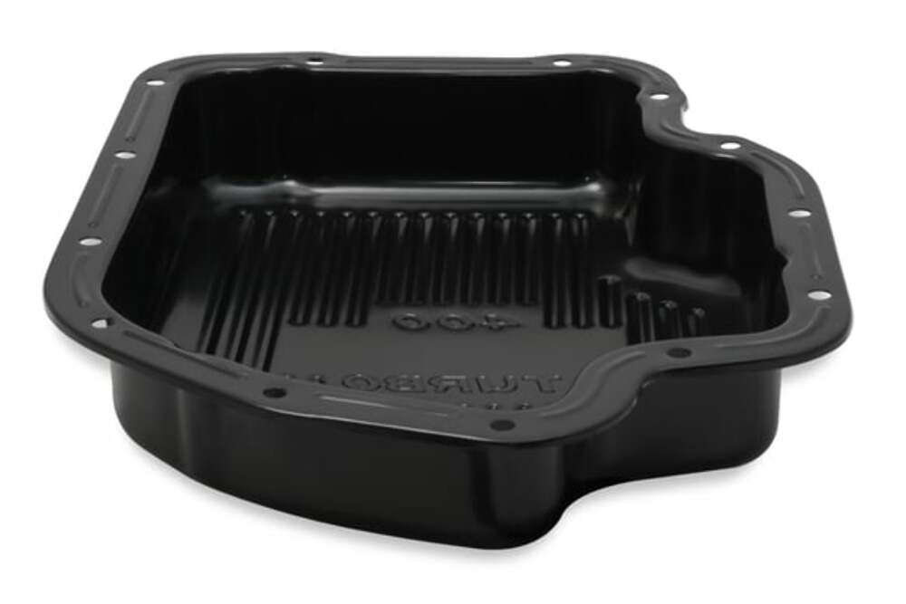 Mr. Gasket transmission oil pan black steel 9786BMRG Chevy aluminum 2493