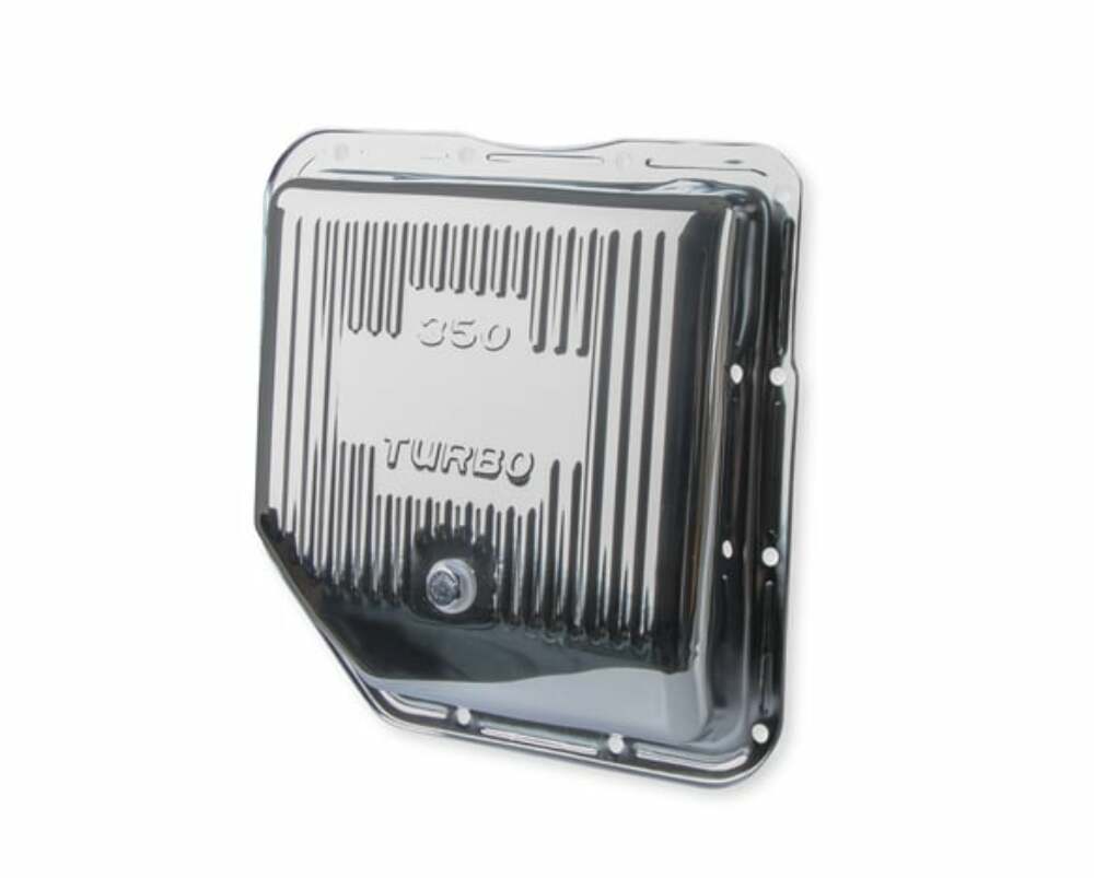Mr. Gasket transmission oil pan chrome Chevy aluminum steel 9761