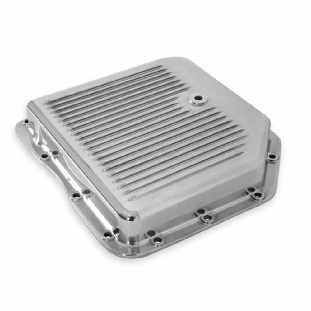 Mr. Gasket transmission oil pan polished aluminum Chevy steel 9791G