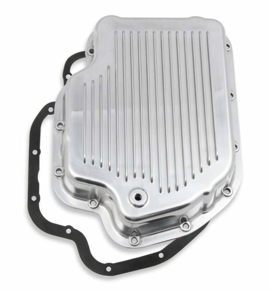 Mr. Gasket transmission oil pan polished aluminum 9796PMRG Chevy steel 2493