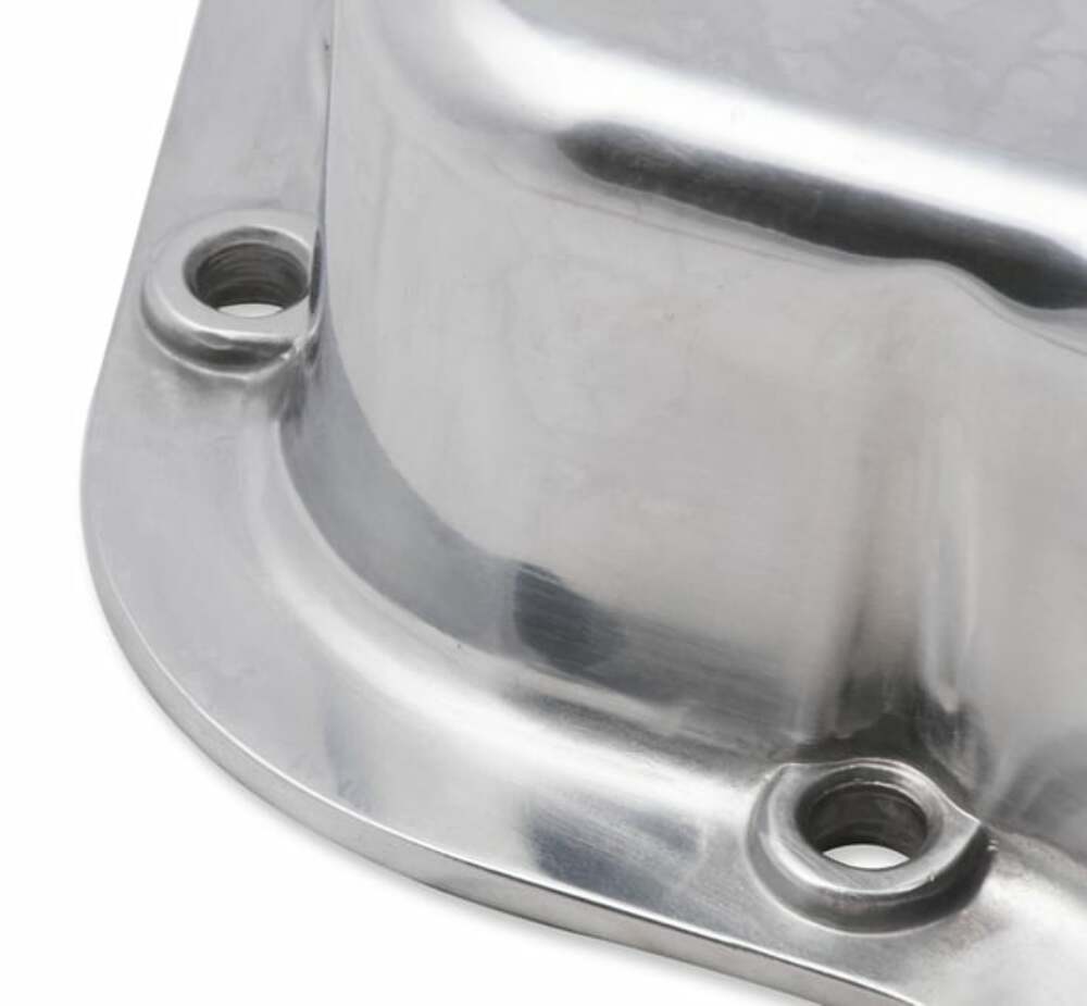 Mr. Gasket transmission oil pan polished aluminum 9796PMRG Chevy steel 2493