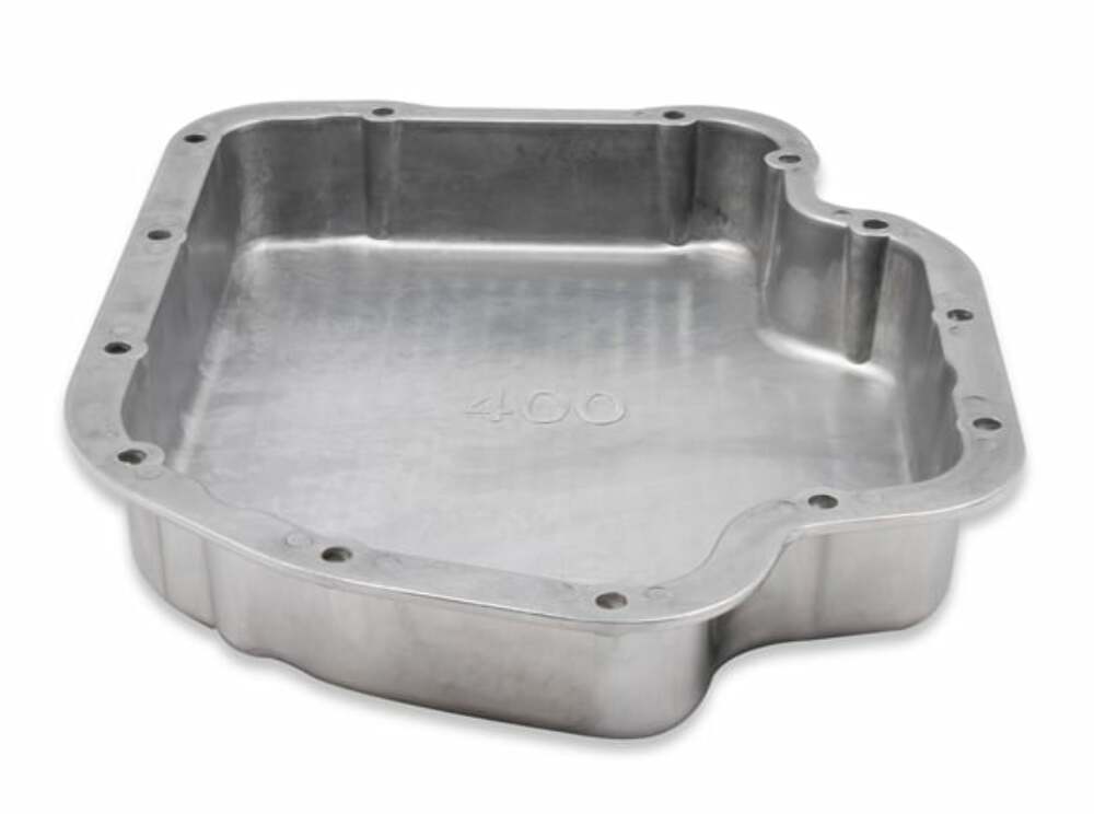 Mr. Gasket transmission oil pan polished aluminum 9796PMRG Chevy steel 2493