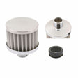Mr. Gasket valve cover breather push in round steel/rubber chrome 2049G