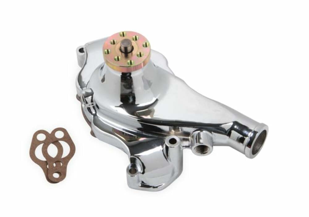 Mr. Gasket water pump BBC Chevy chrome aluminum steel 7014G