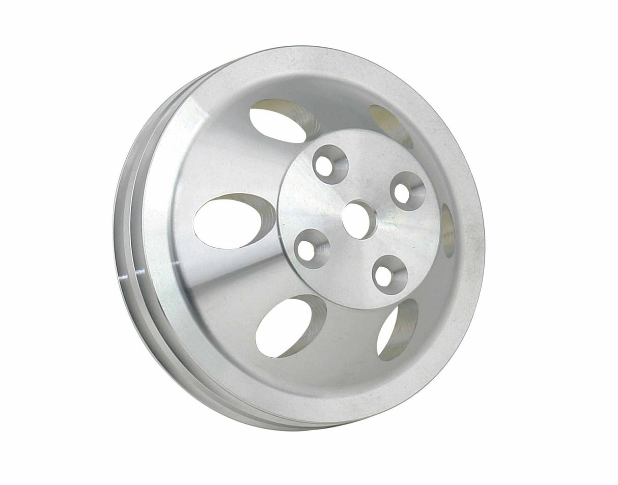 Mr. Gasket water pump pulley aluminum double groove Chevy chrome 5315