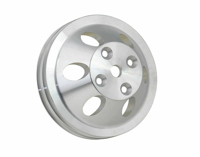 Mr. Gasket water pump pulley aluminum double groove Chevy chrome 5315